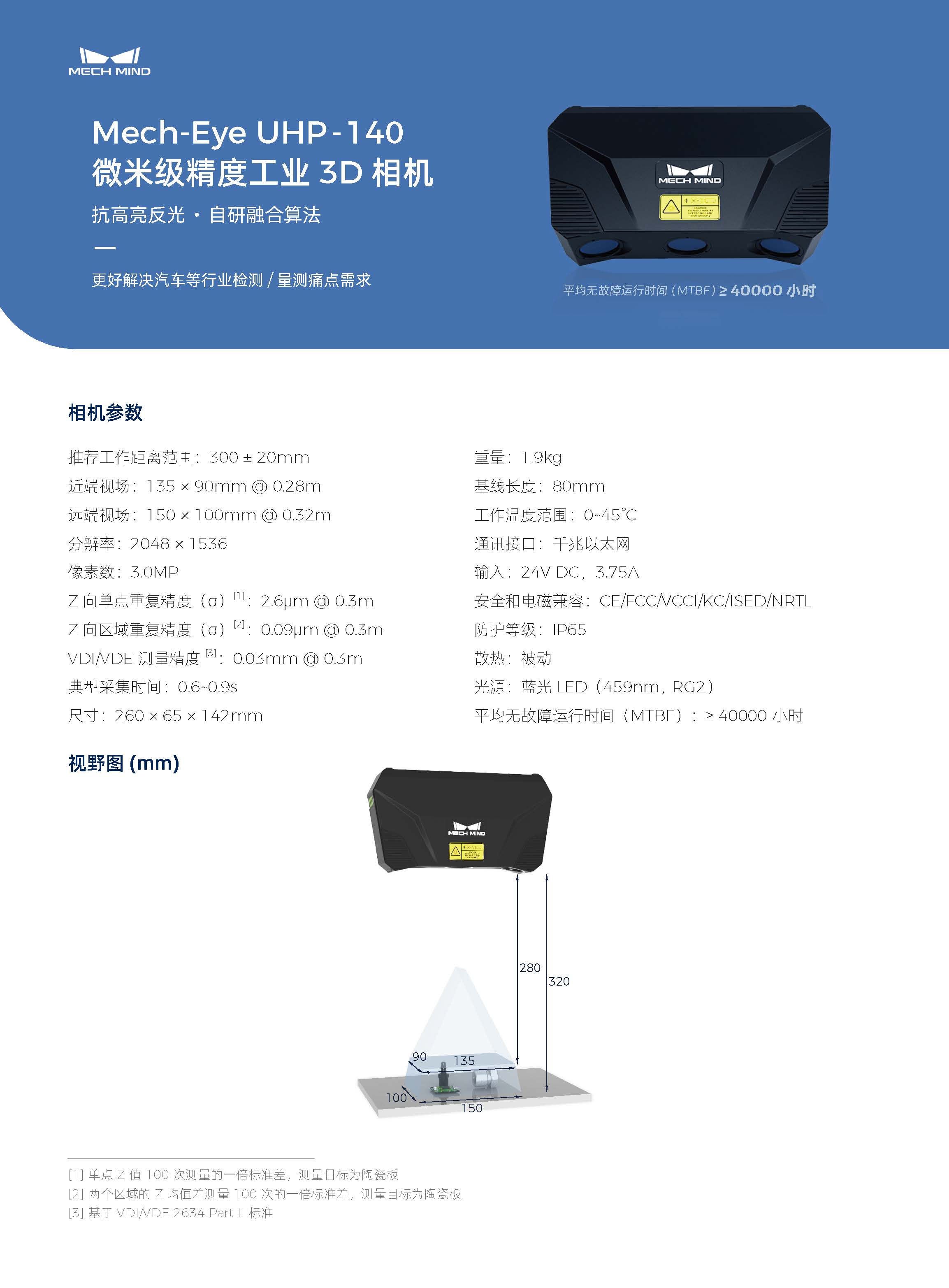 【單頁】Mech-Eye UHP-140微米級精度工業(yè)3D相機(jī)
