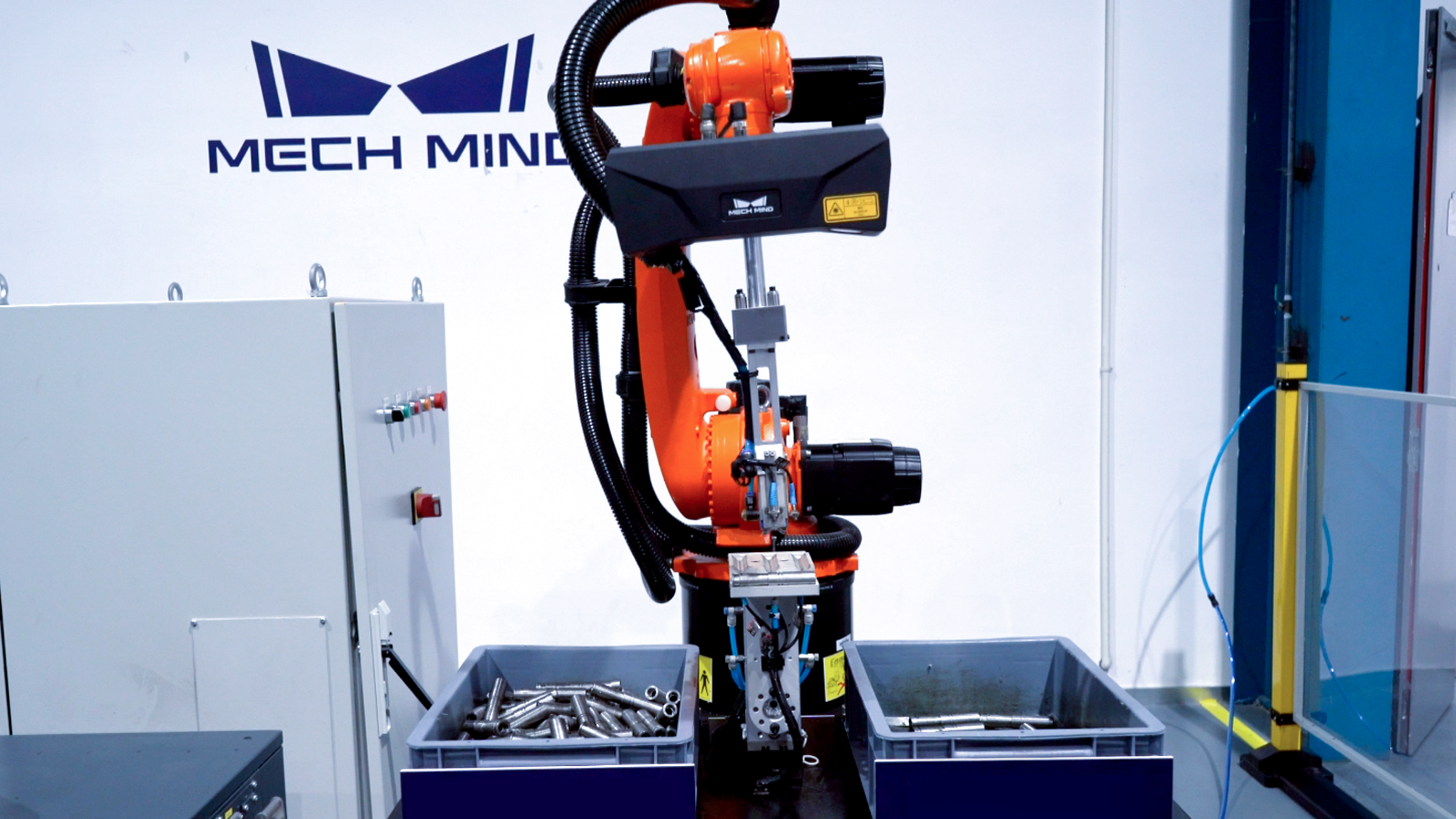 智能機器人應用-高亮反光軸棒無序抓取