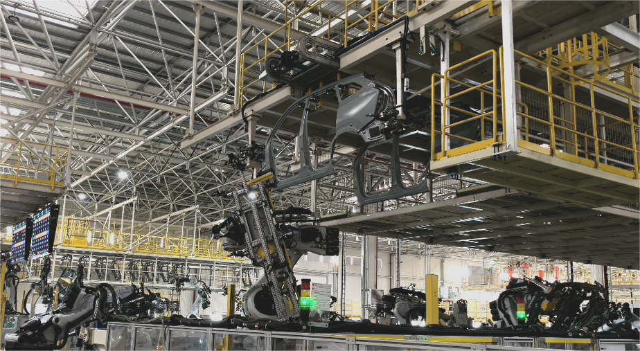 AI機器人抓取側圍/頂蓋等多種車身件上料 AI機器人抓取側圍/頂蓋等多種車身件上料