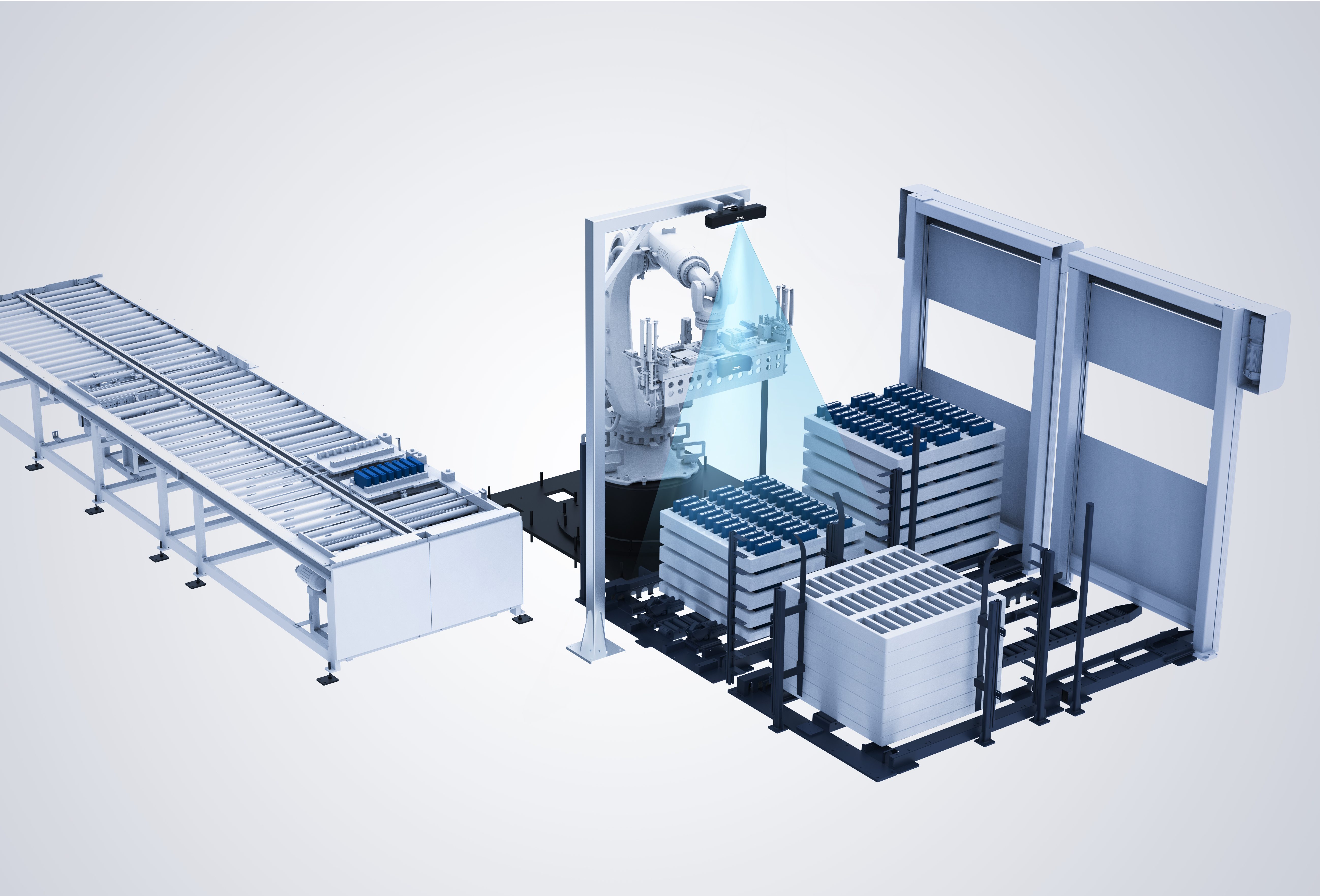 AI視覺引導電芯模組上料裝配 AI視覺引導電芯模組上料裝配