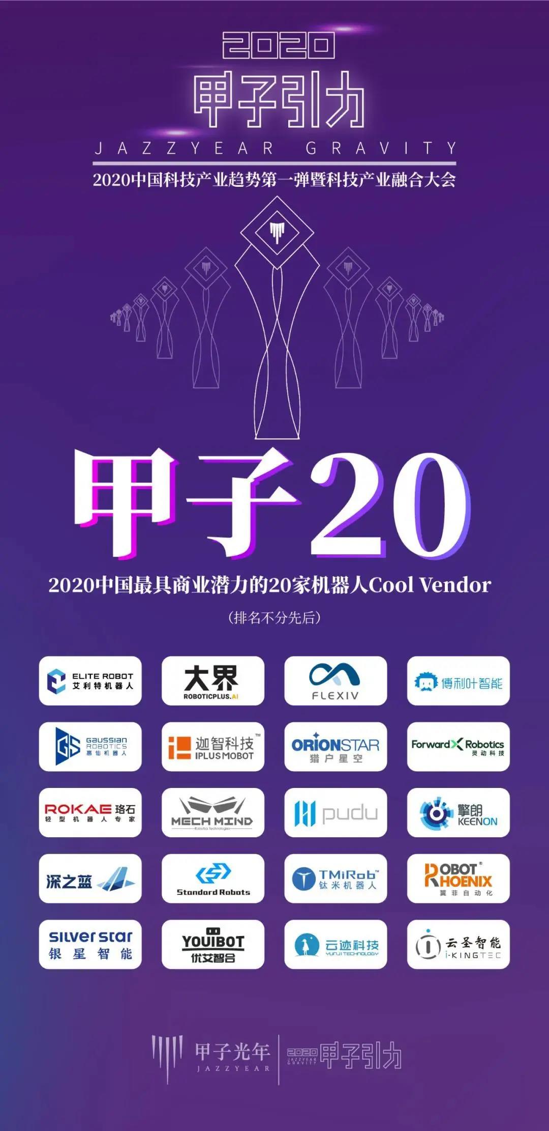 梅卡曼德入選“甲子20”——2020中國最具商業潛力的20家機器人Cool Vendor 梅卡曼德入選“甲子20”——2020中國最具商業潛力的20家機器人Cool Vendor
