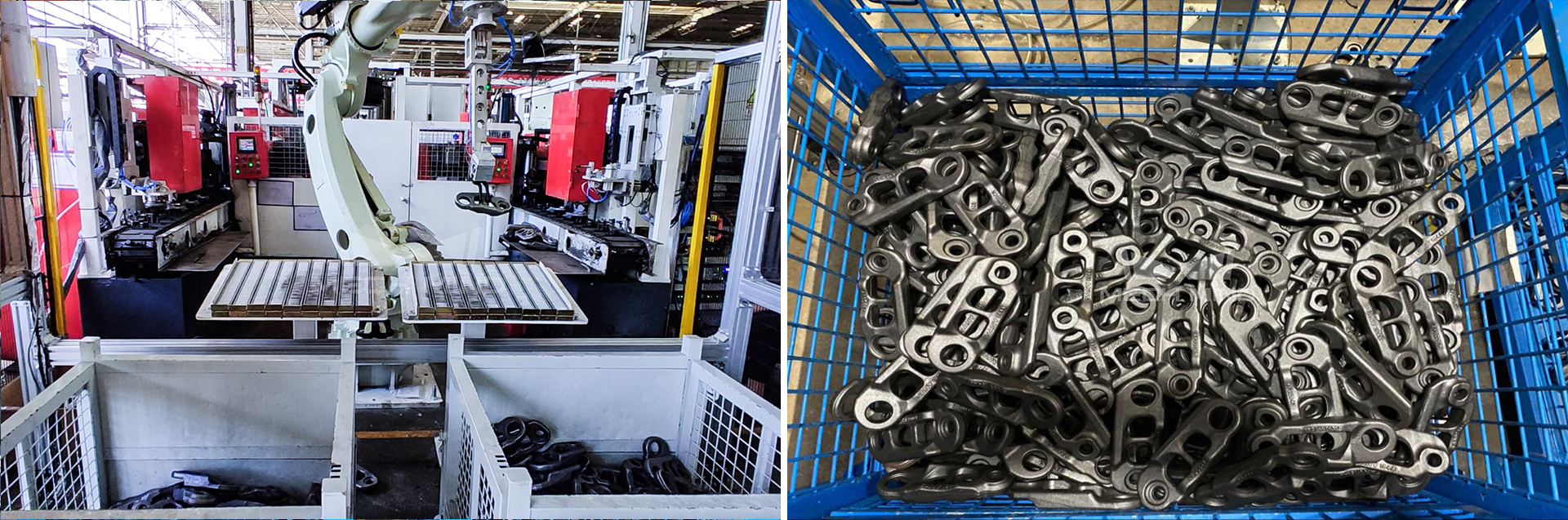 視覺引導鏈軌節深框抓取上料 | 某大型工程機械廠 視覺引導鏈軌節深框抓取上料 | 某大型工程機械廠