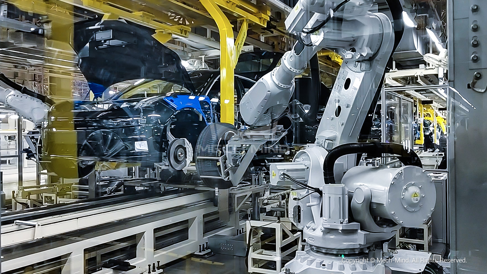 梅卡曼德AI+3D視覺精準(zhǔn)高效引導(dǎo)輪胎隨行裝配，提升總裝車間自動化、柔性化水平