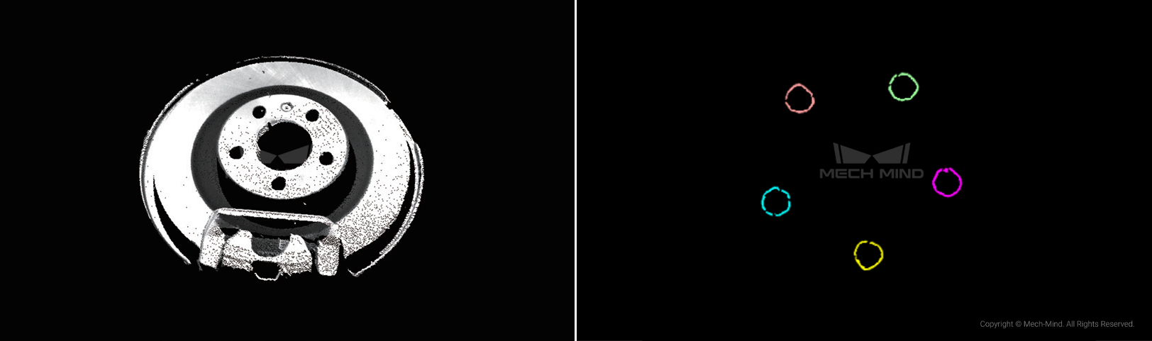 視剎車盤點云圖及安裝孔匹配 視剎車盤點云圖及安裝孔匹配