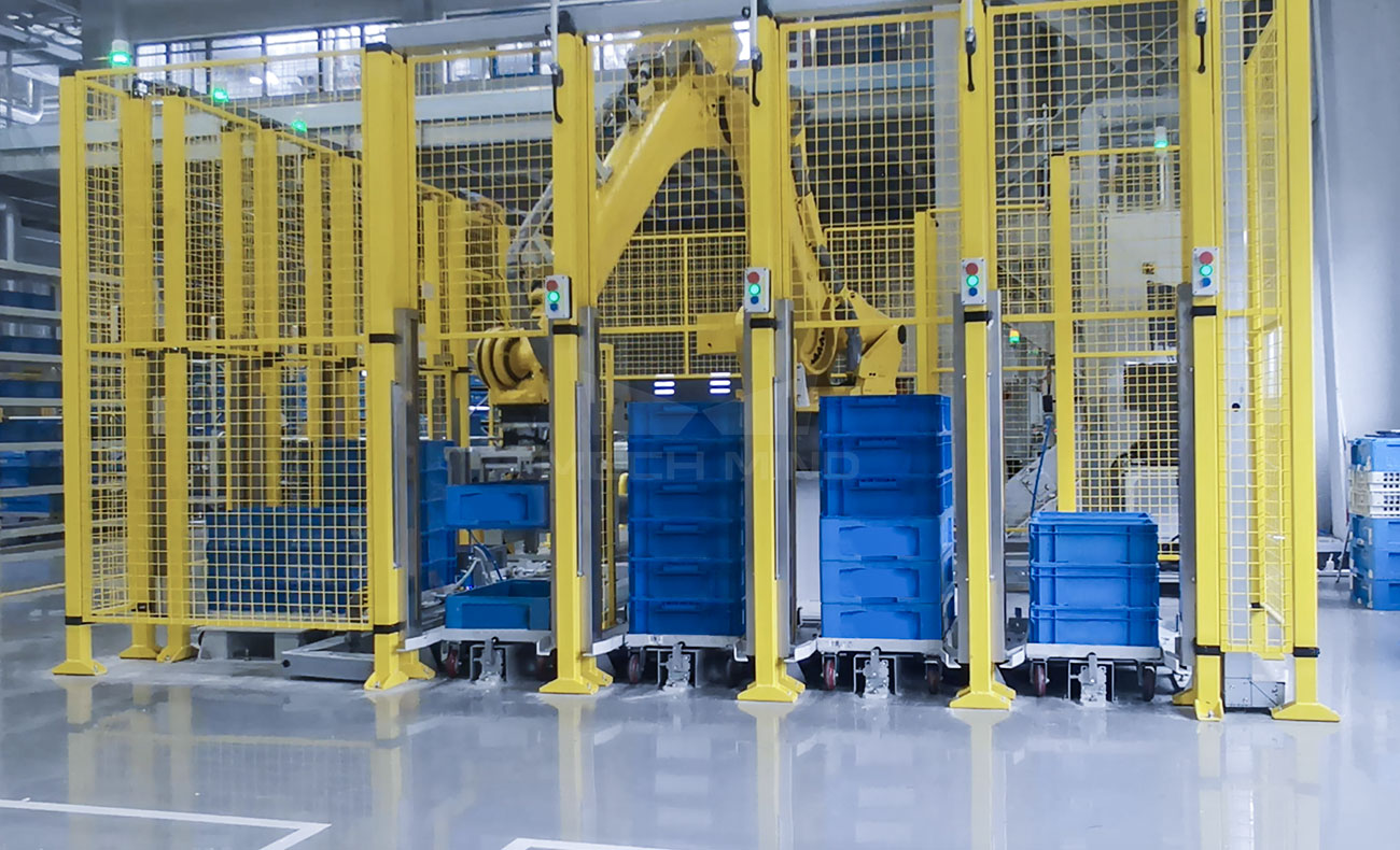 AI視覺引導周轉箱拆垛 | 某大型工廠